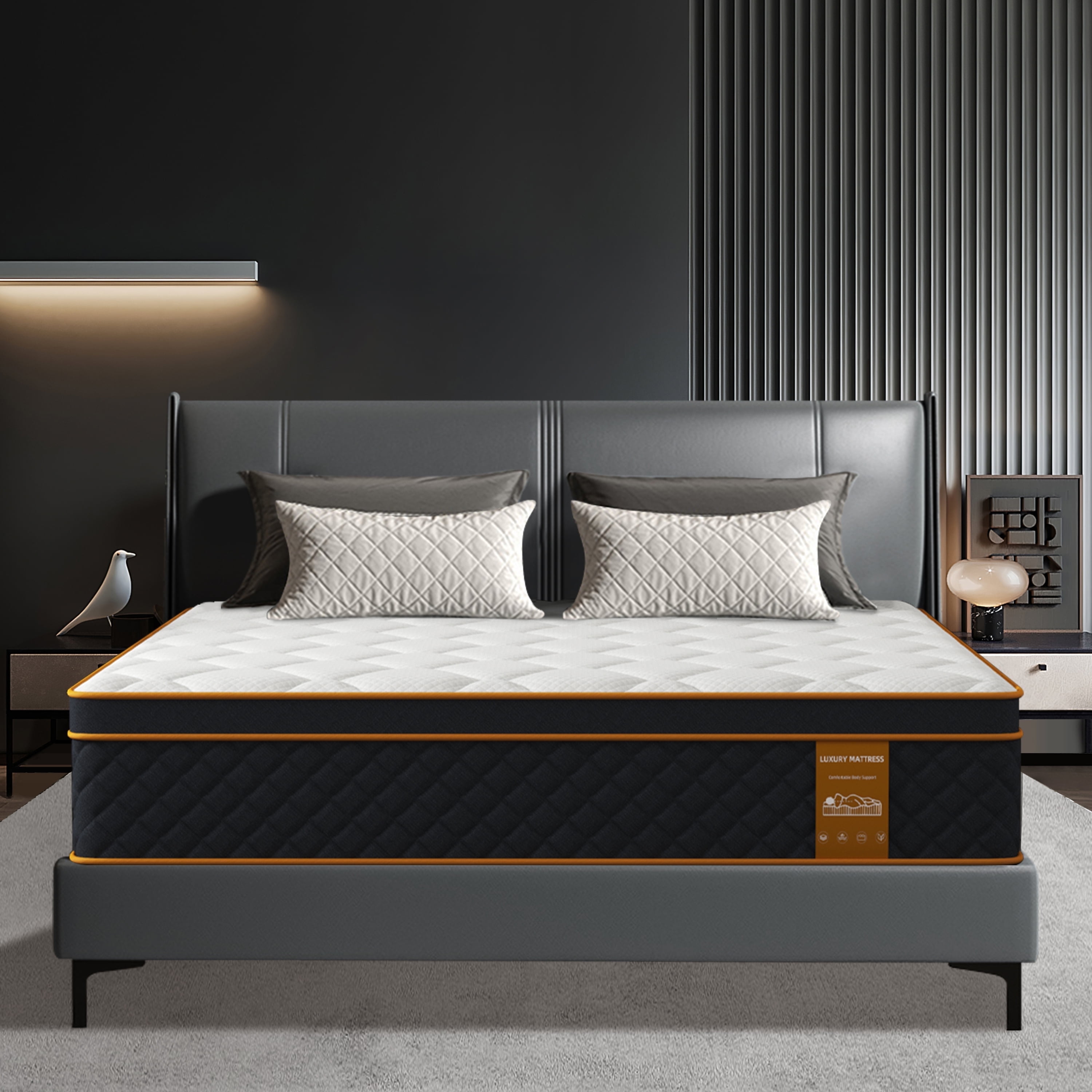 QUXPEA 10 inch Queen Mattress in a Box, Gel Memory Foam and Pocket Spring, Hybrid Medium Comfort, Pressure Relief & Motion Isolation