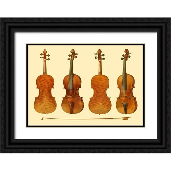 Gibb, William 24x18 Black Ornate Wood Framed with Double Matting Museum Art Print Titled - Antique Violins I