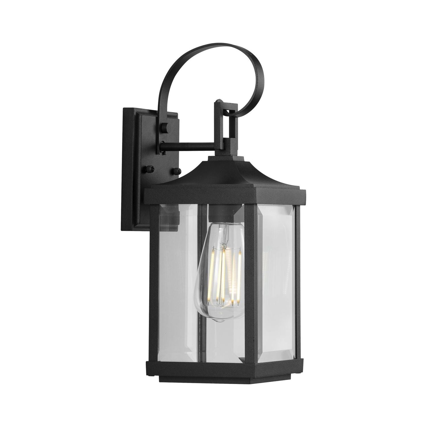 Antique Bronze and Black Cylinder Outdoor Wall Lantern