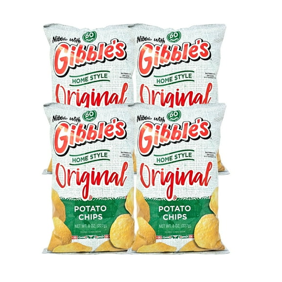 Gibble's Home Style Original Potato Chips 8 oz Bag - QTY 4