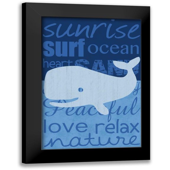 Gibbons, Lauren 11x14 Black Modern Framed Museum Art Print Titled - Beach Whale