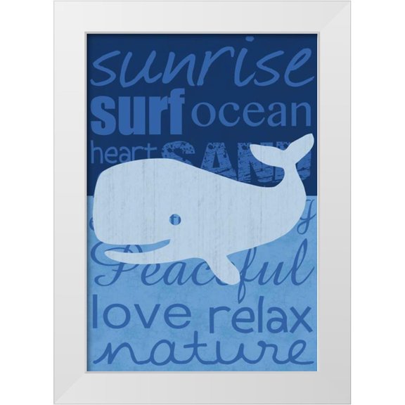 Gibbons, Lauren 11x14 White Modern Wood Framed Museum Art Print Titled - Beach Whale