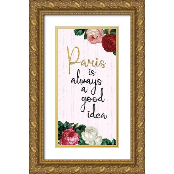Gibbons, Lauren 11x18 Gold Ornate Wood Framed with Double Matting Museum Art Print Titled - Paris Ideas 1