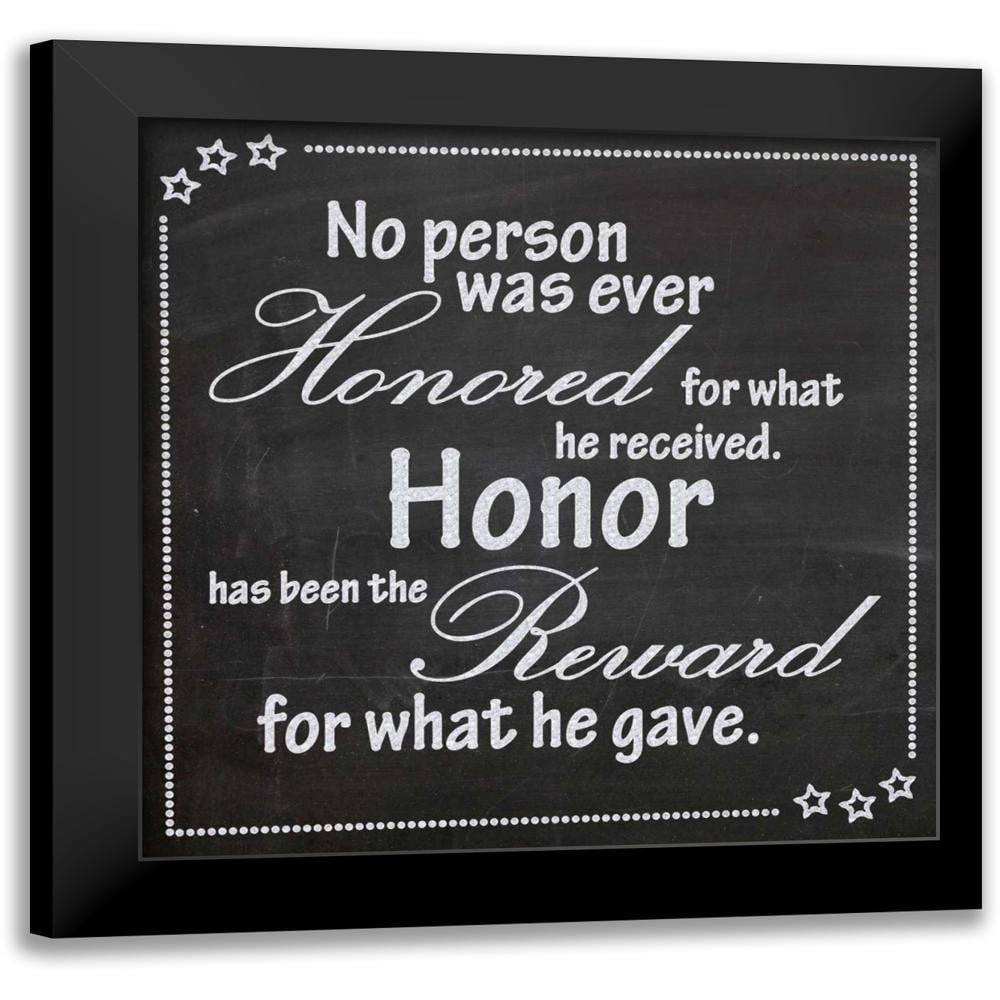 Gibbons, Lauren 12x12 Black Modern Framed Museum Art Print Titled - Honor
