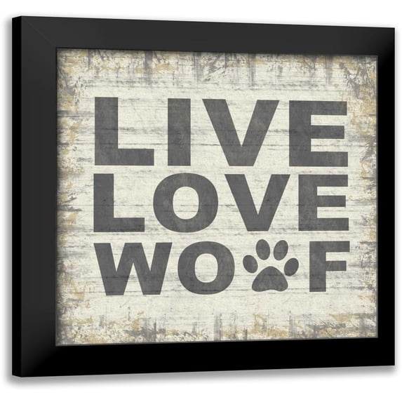 Gibbons, Lauren 12x12 Black Modern Framed Museum Art Print Titled - Live Love Wolf 2