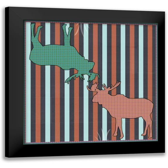 Gibbons, Lauren 12x12 Black Modern Framed Museum Art Print Titled - Moose Patterns