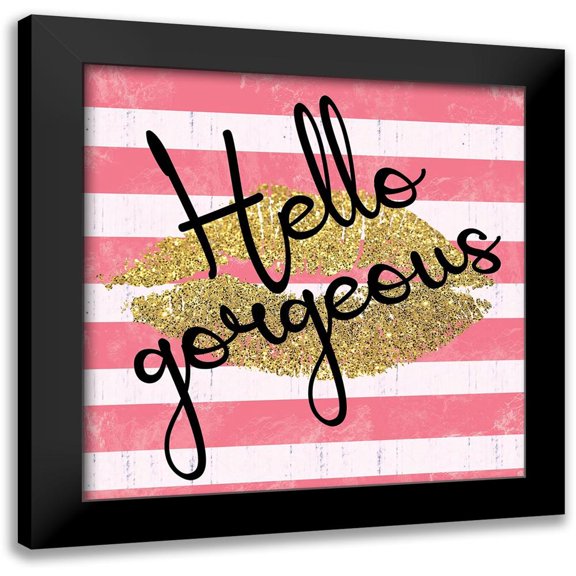 Gibbons, Lauren 12x12 Black Modern Framed Museum Art Print Titled - Paris Lips