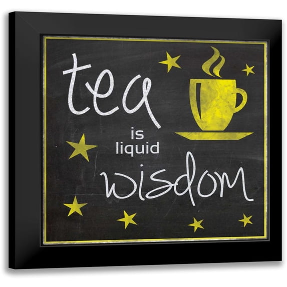 Gibbons, Lauren 12x12 Black Modern Framed Museum Art Print Titled - Yellow Tea Wisdom