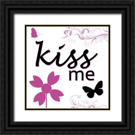 Gibbons, Lauren 12x12 Black Ornate Wood Framed with Double Matting Museum Art Print Titled - Kiss Me