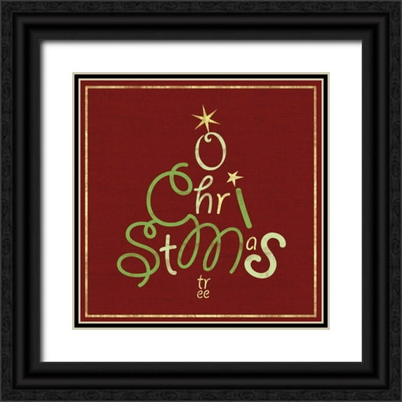 Gibbons, Lauren 12x12 Black Ornate Wood Framed with Double Matting Museum Art Print Titled - O Christmas