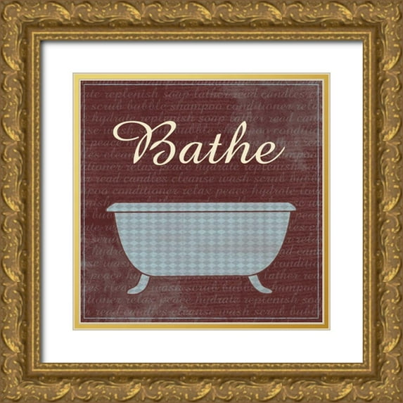 Gibbons, Lauren 12x12 Gold Ornate Wood Framed with Double Matting Museum Art Print Titled - Bathe