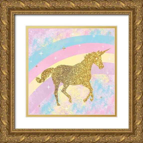 Gibbons, Lauren 12x12 Gold Ornate Wood Framed with Double Matting Museum Art Print Titled - Unicorn 2