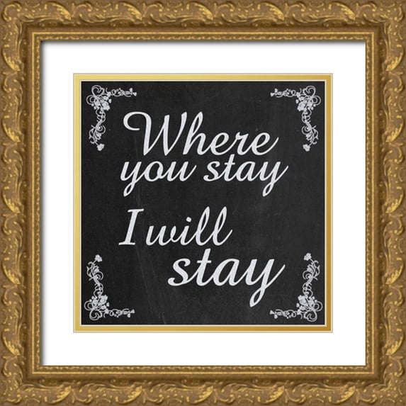 Gibbons, Lauren 12x12 Gold Ornate Wood Framed with Double Matting Museum Art Print Titled - Where Stay 4b