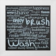 thumbnail image 1 of Gibbons, Lauren 12x12 White Modern Wood Framed Museum Art Print Titled - Bathroom Words B1, 1 of 4