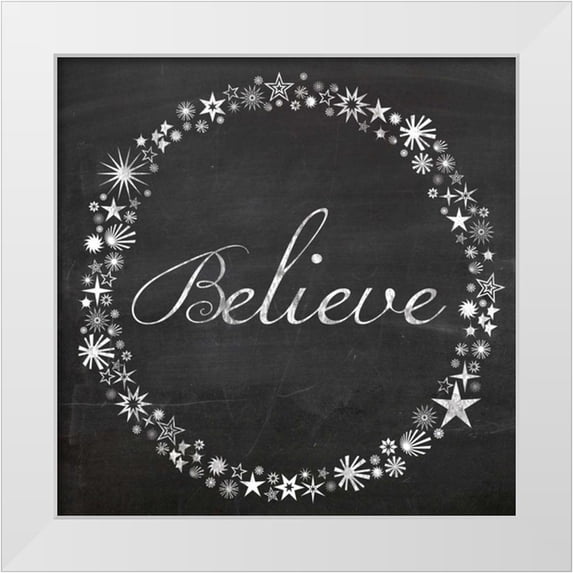 Gibbons, Lauren 12x12 White Modern Wood Framed Museum Art Print Titled - Believe Stars