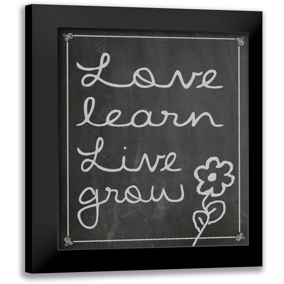 Gibbons, Lauren 12x14 Black Modern Framed Museum Art Print Titled - Love Learn Live Grow 1