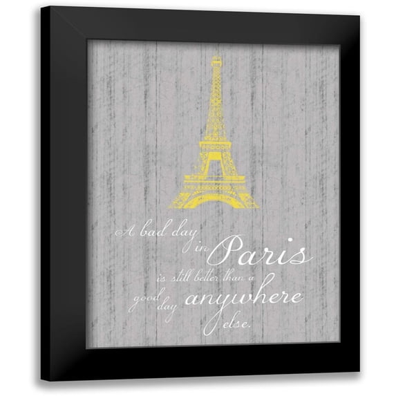 Gibbons, Lauren 12x14 Black Modern Framed Museum Art Print Titled - Paris Quote Gray