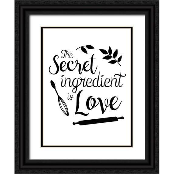 Gibbons, Lauren 12x14 Black Ornate Wood Framed with Double Matting Museum Art Print Titled - Secret Ingredient