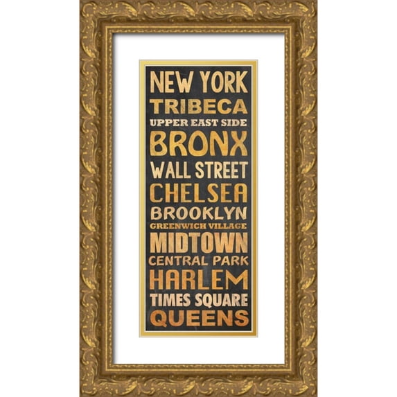 Gibbons, Lauren 12x24 Gold Ornate Wood Framed with Double Matting Museum Art Print Titled - New York Type