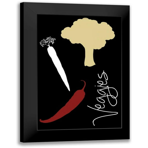 Gibbons, Lauren 13x18 Black Modern Framed Museum Art Print Titled - Veggies