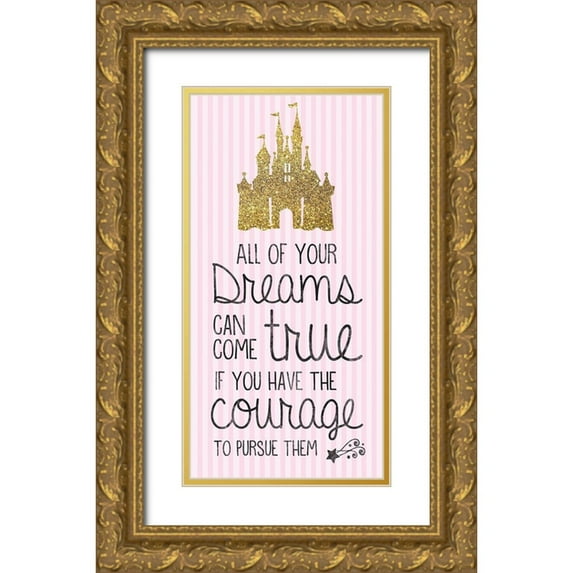Gibbons, Lauren 14x24 Gold Ornate Wood Framed with Double Matting Museum Art Print Titled - Princess Dreams