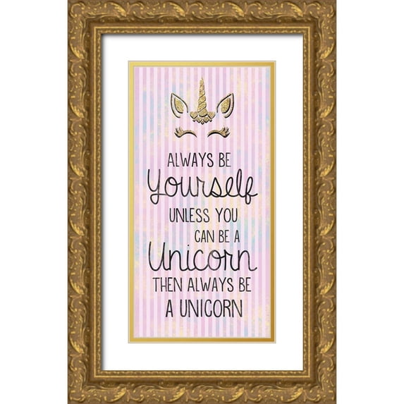 Gibbons, Lauren 14x24 Gold Ornate Wood Framed with Double Matting Museum Art Print Titled - Unicorn Be You