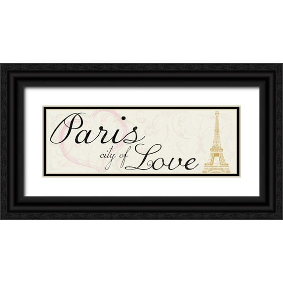 Gibbons, Lauren 14x7 Black Ornate Wood Framed with Double Matting Museum Art Print Titled - City of Love