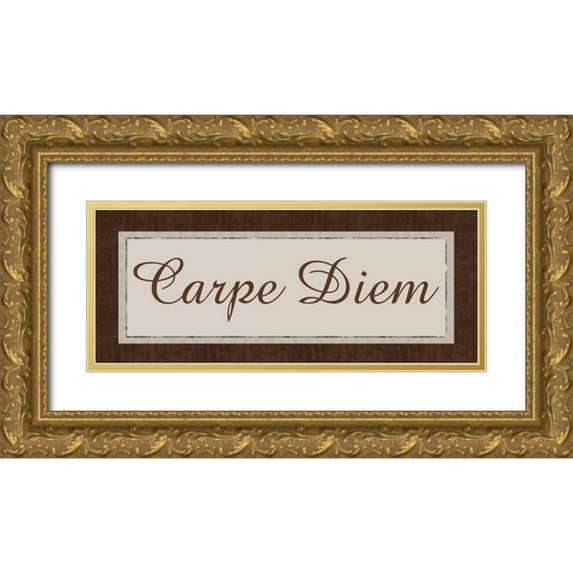 Gibbons, Lauren 14x8 Gold Ornate Wood Framed with Double Matting Museum Art Print Titled - Carpe Diem