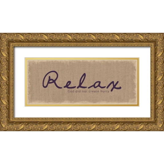 Gibbons, Lauren 14x8 Gold Ornate Wood Framed with Double Matting Museum Art Print Titled - Relax