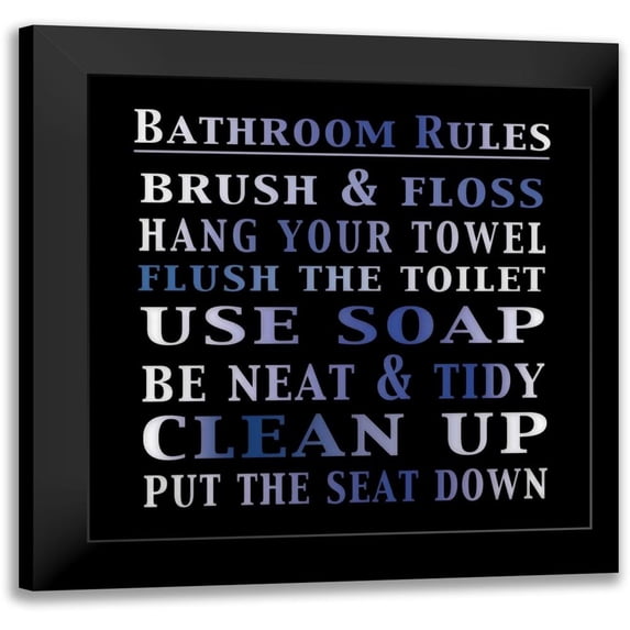 Gibbons, Lauren 15x15 Black Modern Framed Museum Art Print Titled - Bath Rules 2b