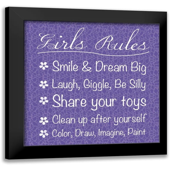 Gibbons, Lauren 15x15 Black Modern Framed Museum Art Print Titled - Girls Rules