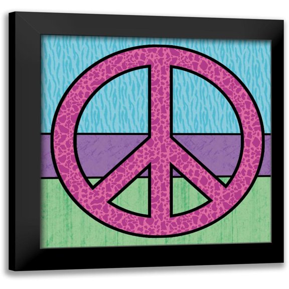 Gibbons, Lauren 15x15 Black Modern Framed Museum Art Print Titled - Highlighter Peace