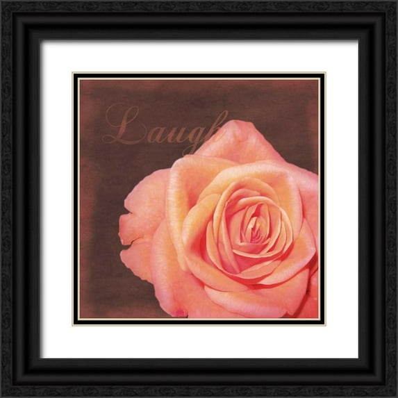 Gibbons, Lauren 15x15 Black Ornate Wood Framed with Double Matting Museum Art Print Titled - Laugh Rose