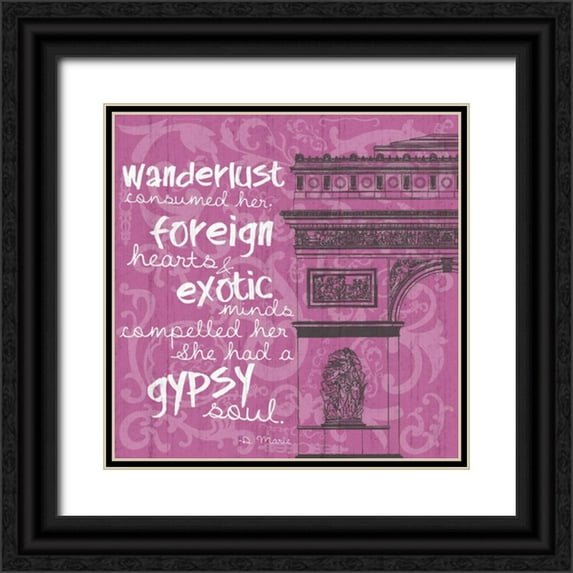 Gibbons, Lauren 15x15 Black Ornate Wood Framed with Double Matting Museum Art Print Titled - New Paris Pink 2
