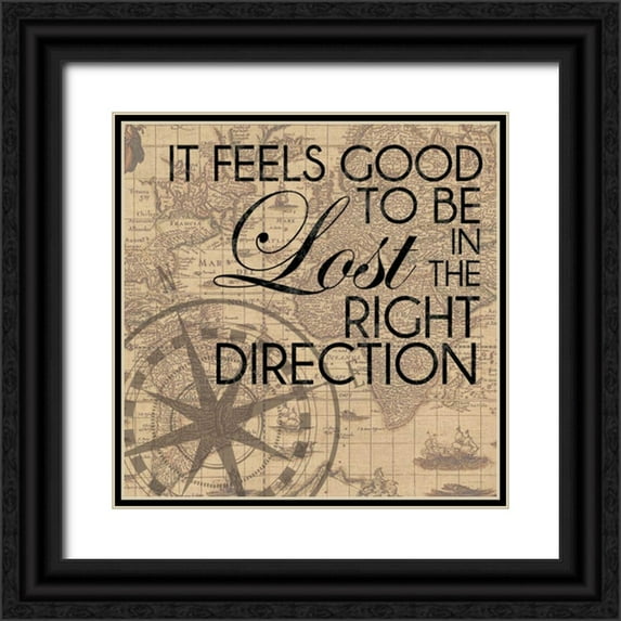 Gibbons, Lauren 15x15 Black Ornate Wood Framed with Double Matting Museum Art Print Titled - Right Direction
