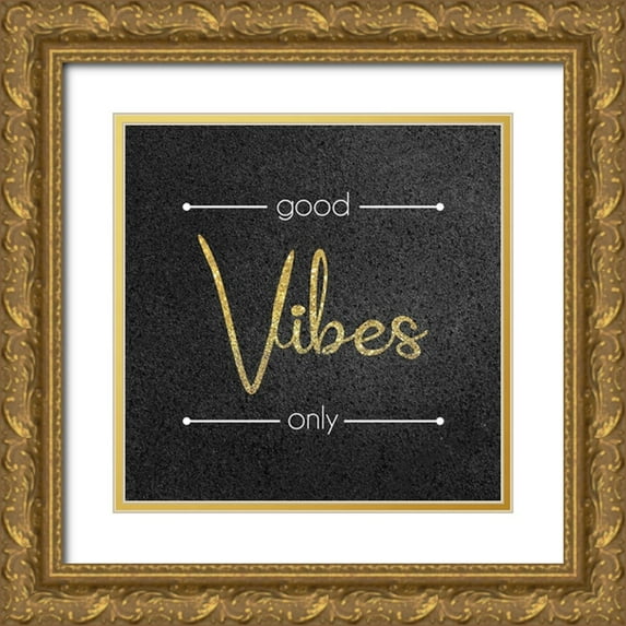 Gibbons, Lauren 15x15 Gold Ornate Wood Framed with Double Matting Museum Art Print Titled - Good Vibes