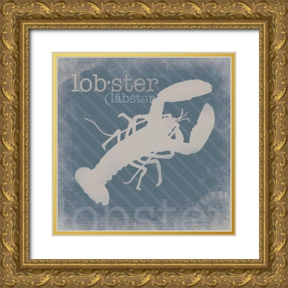 Gibbons, Lauren 15x15 Gold Ornate Wood Framed with Double Matting Museum Art Print Titled - Lobster Definition