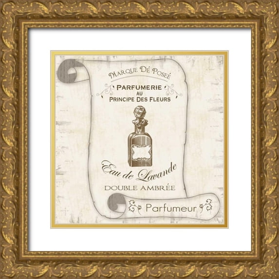 Gibbons, Lauren 15x15 Gold Ornate Wood Framed with Double Matting Museum Art Print Titled - Scroll Bath Perfume