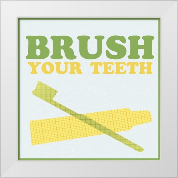Gibbons, Lauren 15x15 White Modern Wood Framed Museum Art Print Titled - Brush Your Teeth