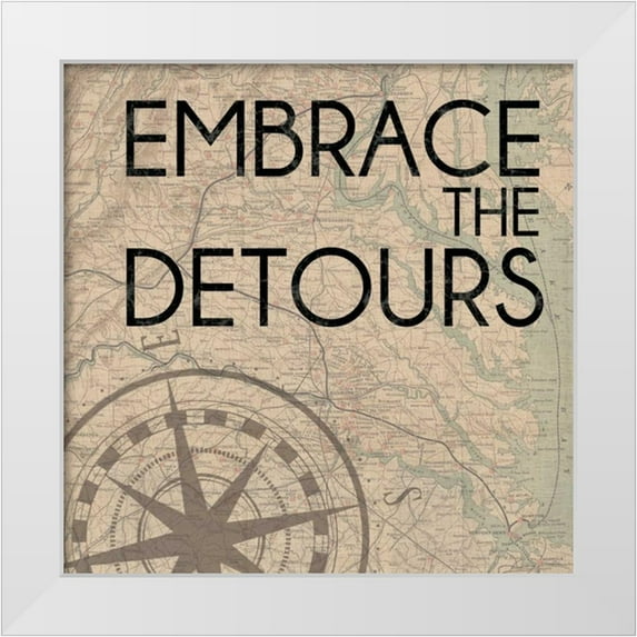 Gibbons, Lauren 15x15 White Modern Wood Framed Museum Art Print Titled - Embrace Detours