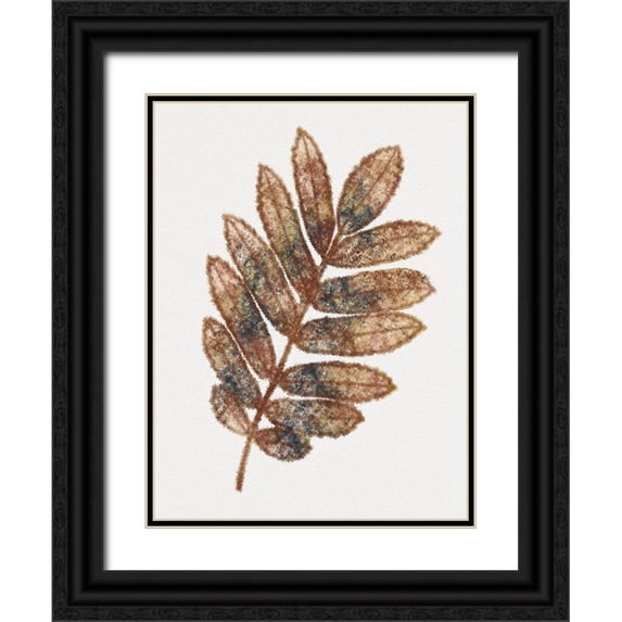 Gibbons, Lauren 15x18 Black Ornate Wood Framed with Double Matting Museum Art Print Titled - Watercolor Leaf 3