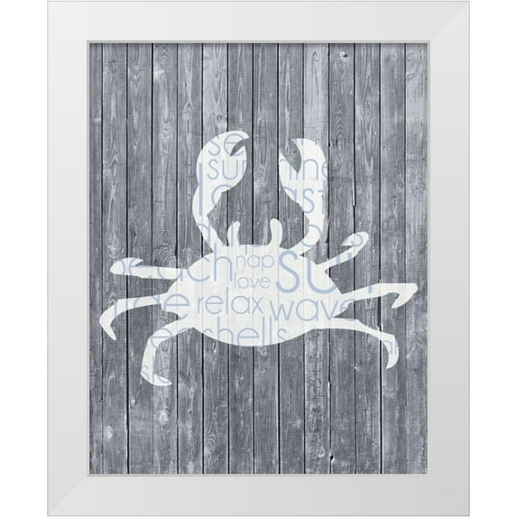 Gibbons, Lauren 15x18 White Modern Wood Framed Museum Art Print Titled - Crab Wood Panel