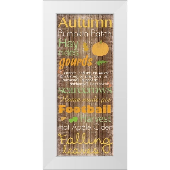 Gibbons, Lauren 15x32 White Modern Wood Framed Museum Art Print Titled - Autumn Hay Ride