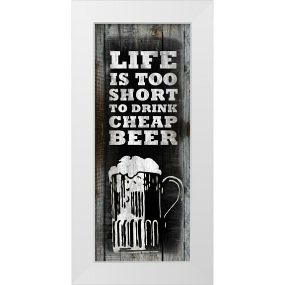 Gibbons, Lauren 15x32 White Modern Wood Framed Museum Art Print Titled - Cheap Beer