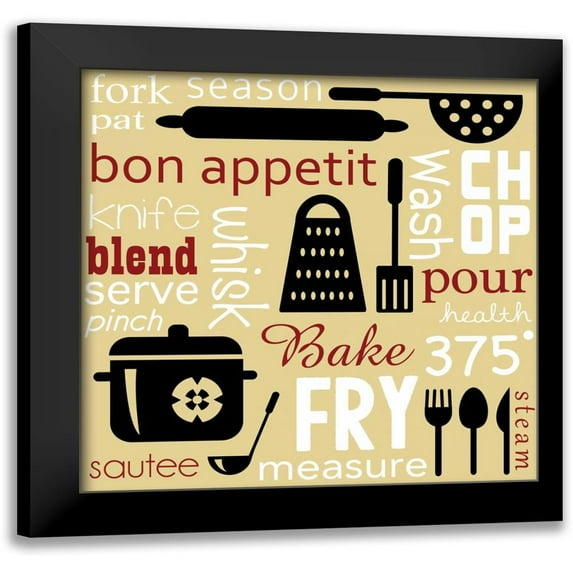 Gibbons, Lauren 20x20 Black Modern Framed Museum Art Print Titled - Kitchen Things Image