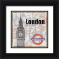 thumbnail image 1 of Gibbons, Lauren 20x20 Black Ornate Wood Framed with Double Matting Museum Art Print Titled - London Train, 1 of 4
