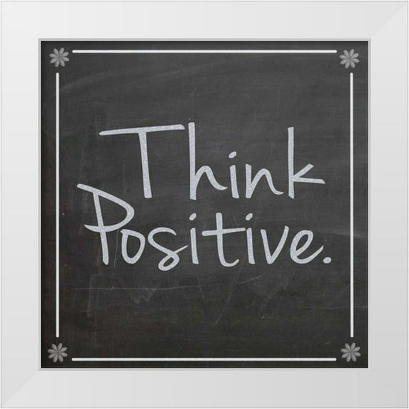 Gibbons, Lauren 20x20 White Modern Wood Framed Museum Art Print Titled - Think Positive
