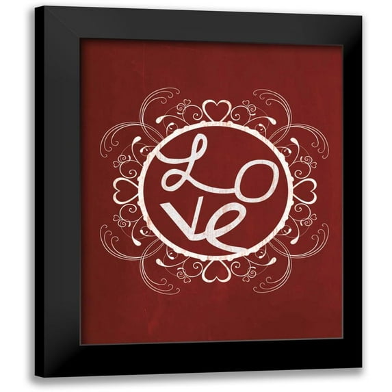 Gibbons, Lauren 20x24 Black Modern Framed Museum Art Print Titled - Red Chalk Love