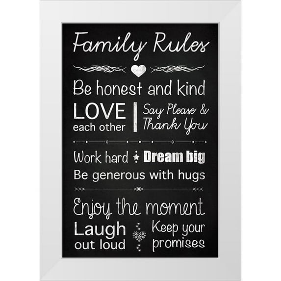 Gibbons, Lauren 23x32 White Modern Wood Framed Museum Art Print Titled - Family Rules