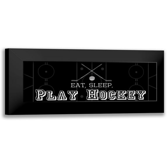 Gibbons, Lauren 24x11 Black Modern Framed Museum Art Print Titled - Man Cave Hockey 2